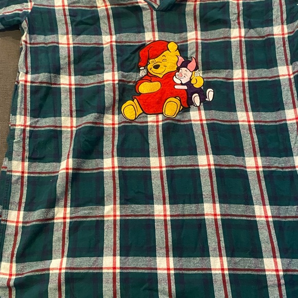 Disney Green Plaid Pajama Nightgown with Winnie the Pooh and Piglet - Picture 3 of 3
